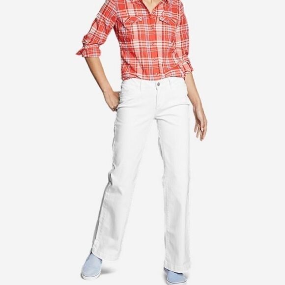 EDDIE BAUER Curvy Denim Jeans in White.Size Various - Picture 12 of 14